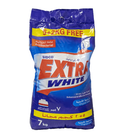 مسحوق detergent أبيض برائحة أصلية ، 5 كجم + 2 كجم
